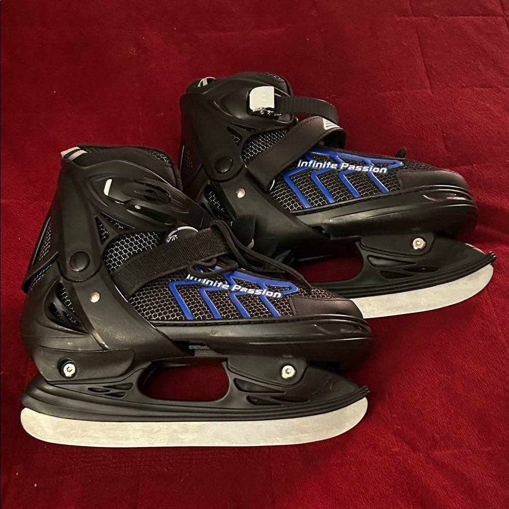 Kids Black and Blue Ice Skates